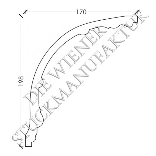 Gesimse 198/170mm glatt