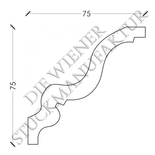 Gesimse 75/75mm glatt