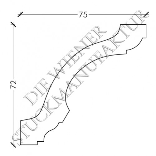 Gesimse 72/75mm glatt