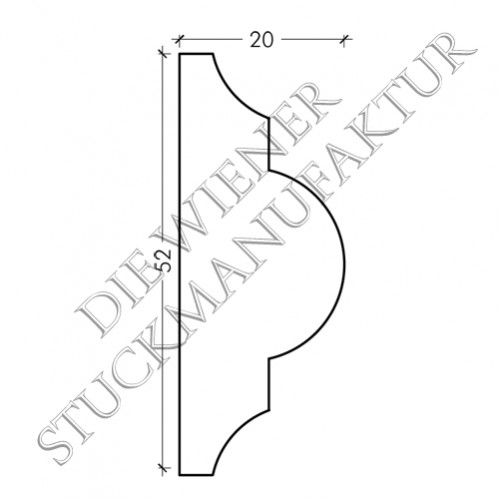 Leiste 52/20mm glatt