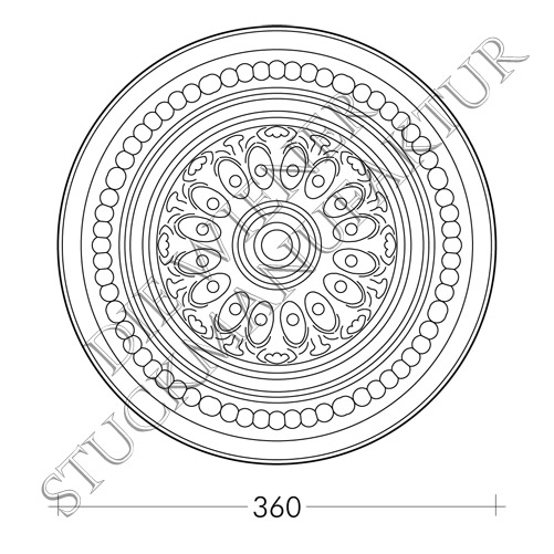 Rosette 360mm Akanthus Perlen
