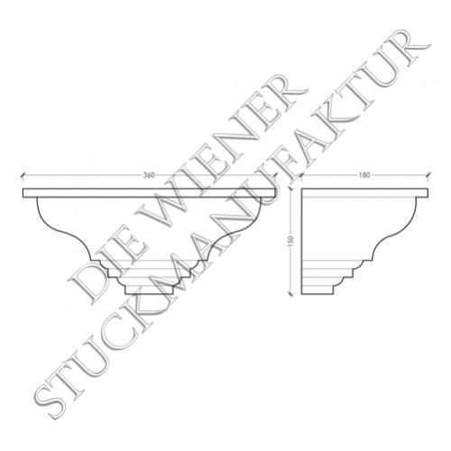 Wandschale offen 150/360/180mm